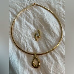 Lia, Sophia gold toned interchangeable slide necklace 3 piece bundle.